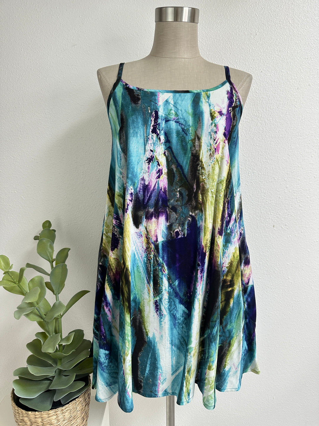 Watercolor Raven Dress (Size 6)