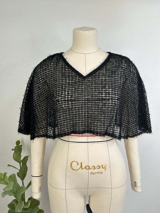 Black Mesh Capelet