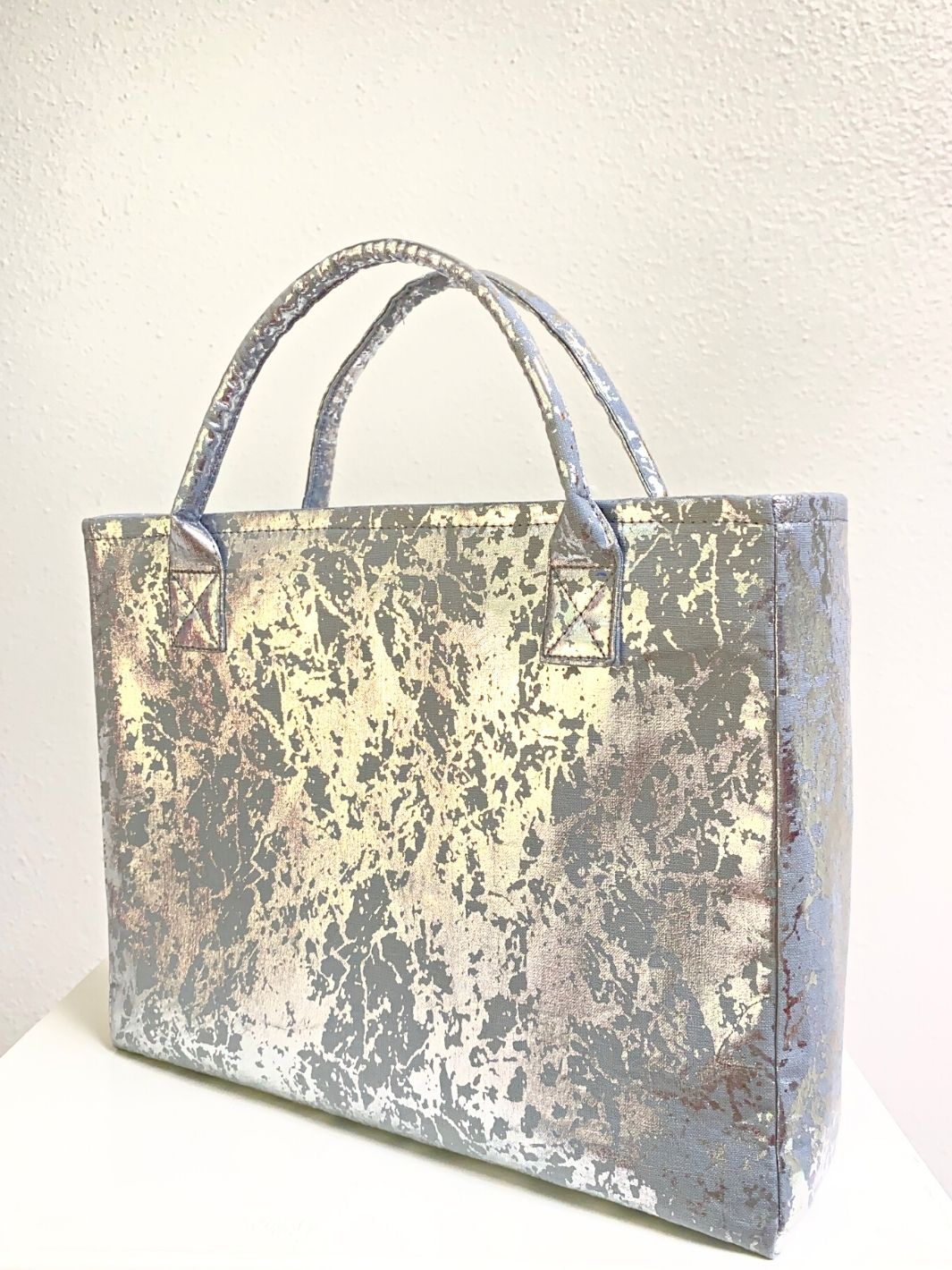 Gray/Silver Foil Mini Tote
