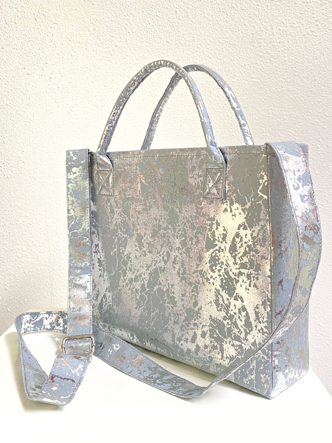 Gray/Silver Foil Mini Tote