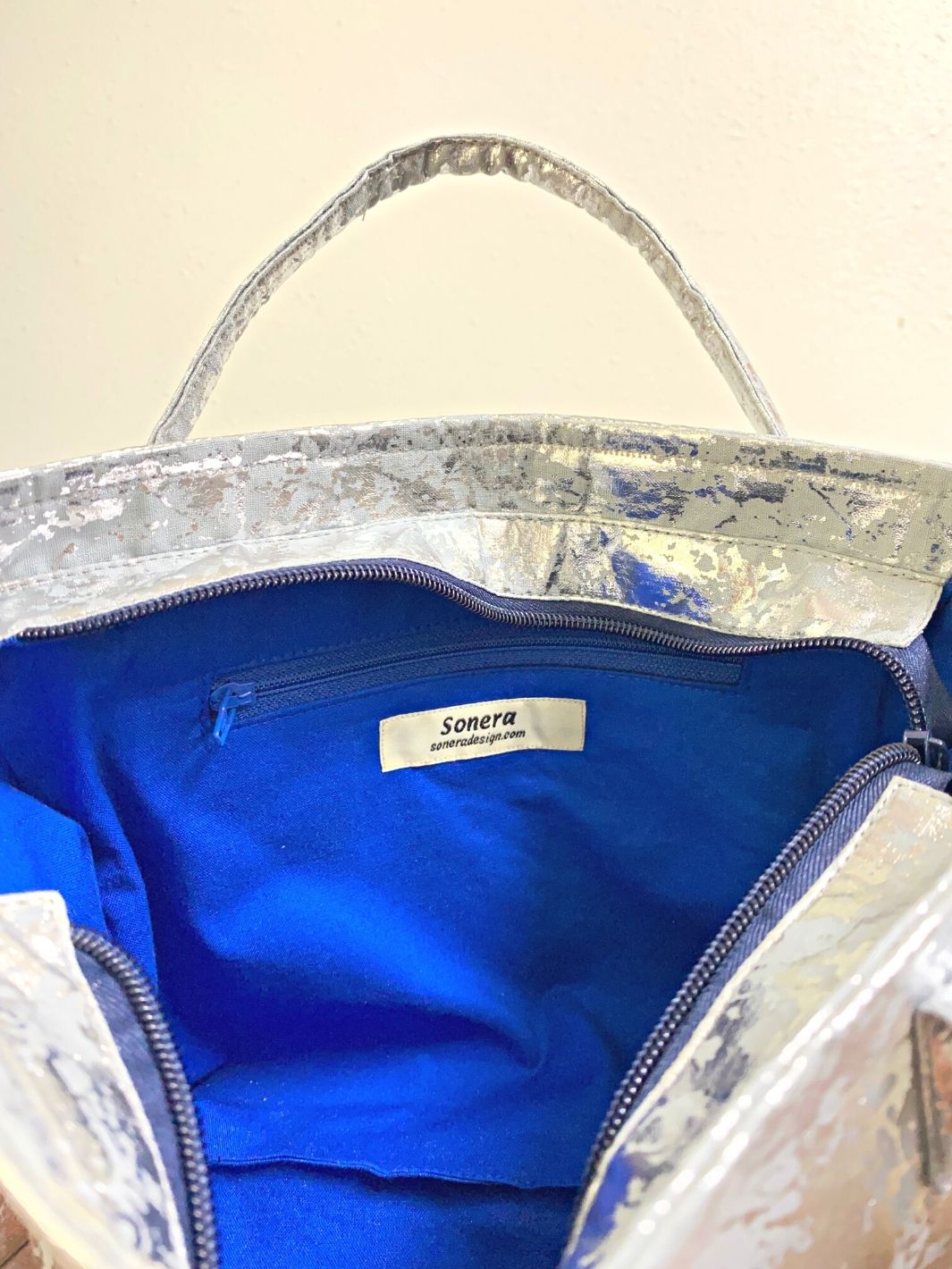Gray/Silver Foil Mini Tote