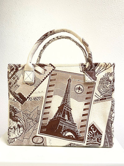 Tan/Brown Print Mini Tote