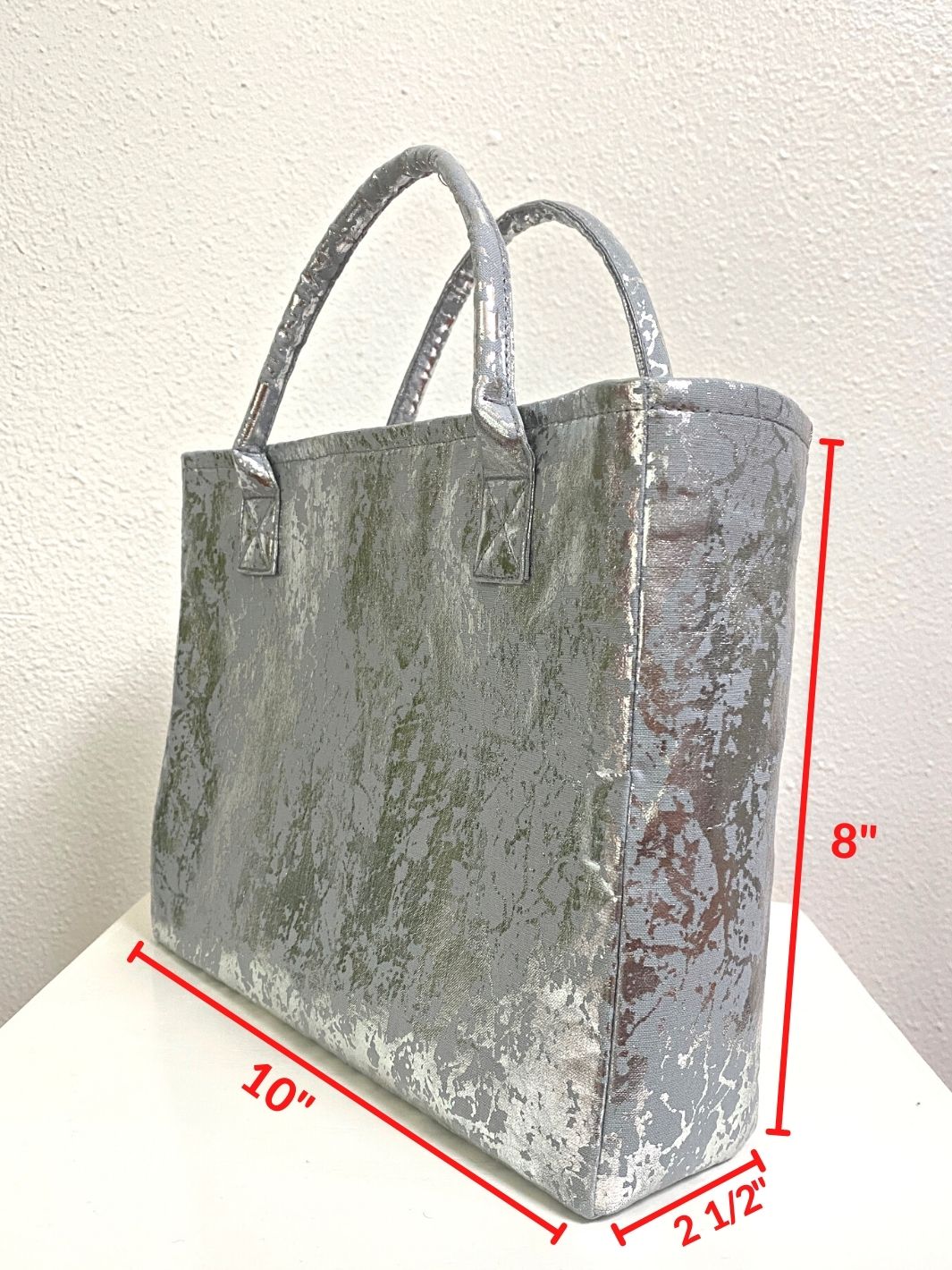 Gray/Silver Foil Mini Tote