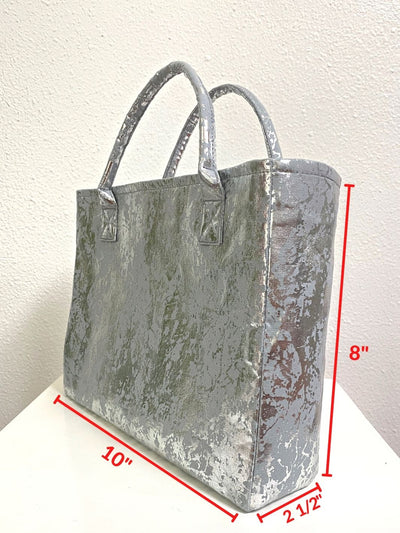 Gray/Silver Foil Mini Tote