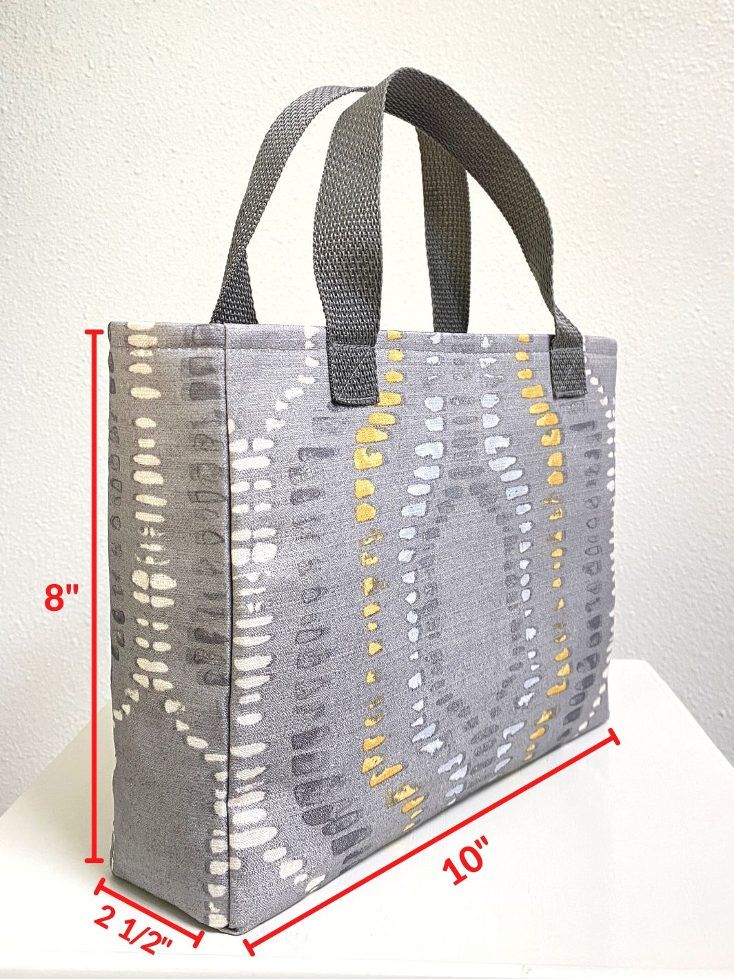 Gray/Yellow Geometric Print Mini Tote